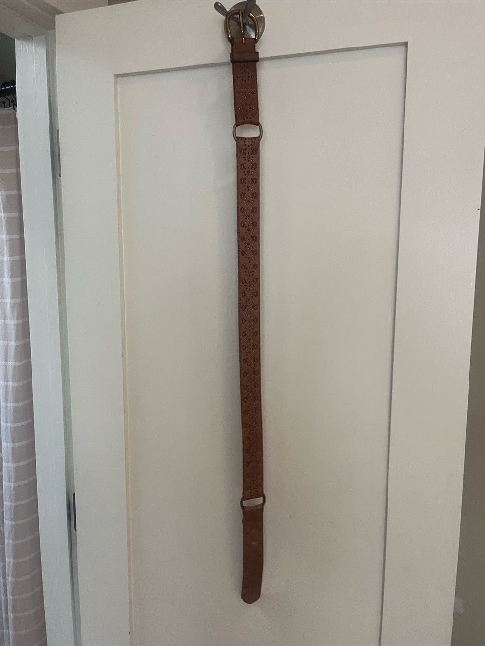 Lucky Brand Perforated Brown Leather Women's Belt
